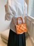 Mini Square Bag Embossed Detail Metallic Funky