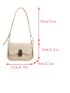 Small Flap Square Bag Metal Decor Turn Lock