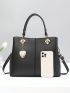 Small Tote Bag Heart Decor Double Handle, Mothers Day Gift For Mom