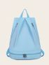 Minimalist Classic Backpack Zipper Medium Blue Sports Bag Aesthetic