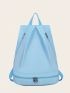 Minimalist Classic Backpack Zipper Medium Blue Sports Bag Aesthetic