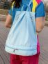 Minimalist Classic Backpack Zipper Medium Blue Sports Bag Aesthetic