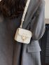 Mini Square Bag Metal Decor Flap