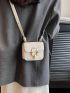 Mini Square Bag Metal Decor Flap