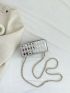 Mini Flap Square Bag Embossed Metallic Funky