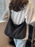 Medium Hobo Bag Nylon Minimalist Black