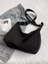 Medium Hobo Bag Nylon Minimalist Black