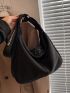 Medium Hobo Bag Nylon Minimalist Black
