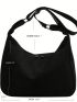 Medium Hobo Bag Nylon Minimalist Black