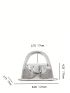 Small Square Bag Metal Decor Silver Funky