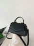 Mini Square Bag Crocodile Embossed Flap For Work