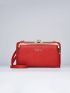 Letter Print Phone Wallet Red Credit Card Holder For Daily