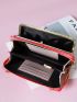 Letter Print Phone Wallet Red Credit Card Holder For Daily