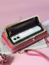 Letter Print Phone Wallet Red Credit Card Holder For Daily