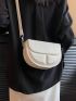 Mini Saddle Bag Beige Flap For Daily
