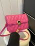Quilted Square Bag Pink Fashionable Flap