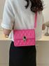Quilted Square Bag Pink Fashionable Flap