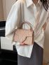 Mini Square Bag Chevron Pattern Flap For Daily