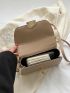 Small Novelty Bag Khaki Metal Decor Flap For Daily