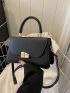 Small Novelty Bag Black Metal Decor Flap For Daily