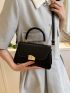 Small Novelty Bag Black Metal Decor Flap For Daily