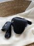 Crocodile Embossed Belt Bag Black Fashionable For Daily