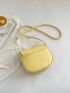 Mini Flap Saddle Bag Button Decor