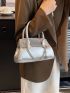 Small Square Bag Chain Decor Metallic Funky