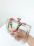 Mini Clear Box Bag Chain Decor
