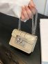 Mini Flap Square Bag Embossed Detail Metallic Funky