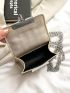 Mini Flap Square Bag Embossed Detail Metallic Funky