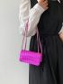 Mini Flap Square Bag Embossed Metallic Funky