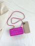 Mini Flap Square Bag Embossed Metallic Funky