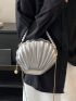 Mini Dome Bag Pearl Decor Metallic Funky