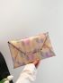 Colorblock Envelope Bag Chevron Pattern Contrast Binding