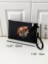 Butterfly & Clock Graphic Square Bag With Zipper