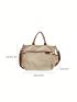 Contrast Binding Shopper Bag Multi-Pocket Casual