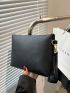Embossed Detail Square Bag Minimalist Black