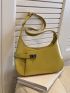 Minimalist Hobo Bag Medium Twist Lock Yellow
