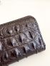 Crocodile Embossed Card Holder Zipper Around