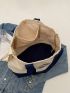 Large Capacity Tote Bag Colorblock Letter Print Double Handle