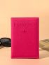 Letter Pattern Passport Case Fold Over