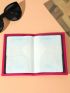 Letter Pattern Passport Case Fold Over