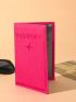 Letter Pattern Passport Case Fold Over