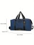 Two Tone Travel Bag Double Handle Letter Detail