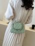 Small Square Bag Quilted Chain Flap