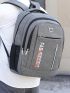 Letter Print Laptop Backpack Multiple Pocket Durable For Daily