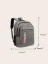 Letter Print Laptop Backpack Multiple Pocket Durable For Daily