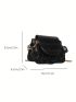 Mini Saddle Bag Crocodile Embossed Chain Strap