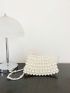 Faux Pearl Beaded Crossbody Bag White